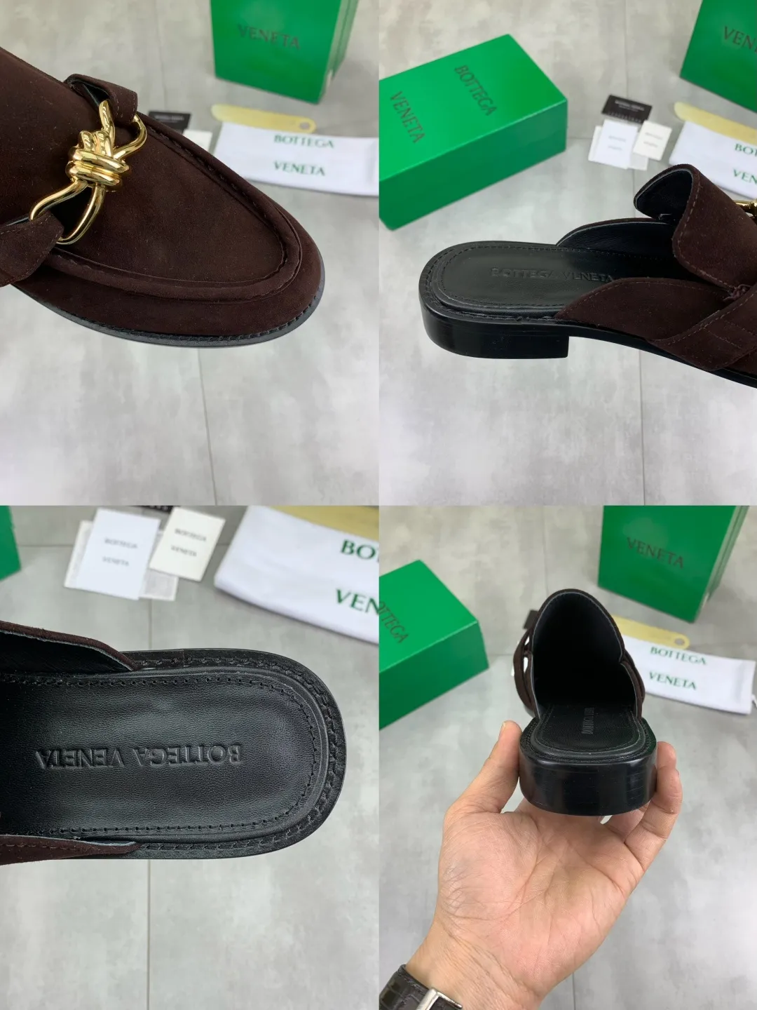 Men's shoes 💰P800 [New model] (genuine leather outsole) water-dyed cow lining 💰High-quality business couple half-slip leather shoes 💎💎💎 BOTTEGA VENETA official website synchronizes the latest top version of BV in the market, accepts material comparison, shoe type comparison, process comparison, practical and textured, versatile and suitable for any occasion, the more you look at it, the more flavorful it becomes. Purely hand-knitted craftsmanship - Upper material, calfskin imported from Italy 🇮🇹 - High-quality water-dyed cowhide lining - Original private model customized leather outsole -Size: Female 35-39 (40 ordered) Male 39-44 (38 45 can be customized) Color: Multiple colors available